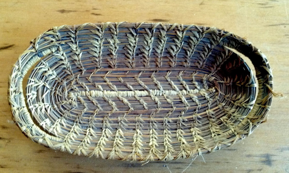 Medicine Papago Patterned
                                        Handmade Indian Fiber Art Basket
                                        Tohono O' Odham Tribe Arizona