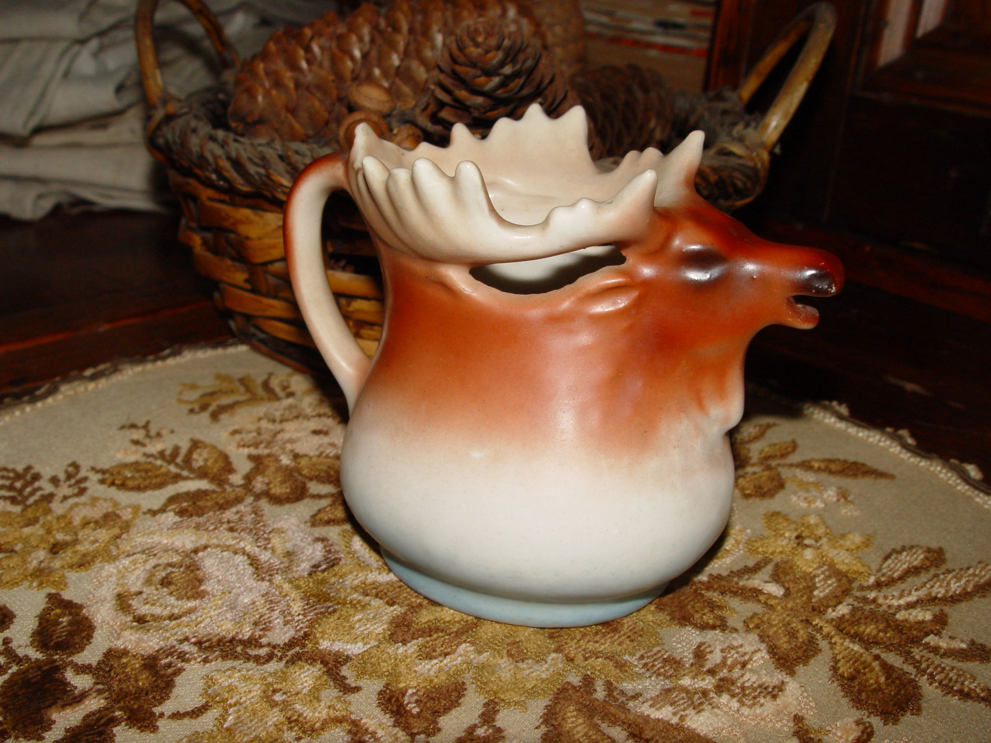 Moose Creamer Vintage
                                        Czechoslovakian Art Pottery