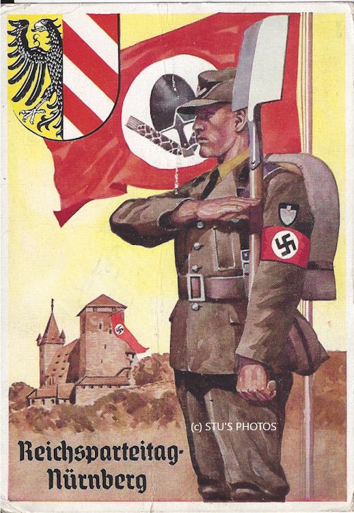 3rd Reich 1938
                                                Reichsparteitag Hoffmann
                                                Party Rally RAD Man
                                                Propaganda Postcard
