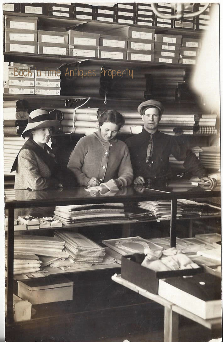 RPPC 19th c.
                                                Clothier Fabric Shop
                                                Interior General Store
                                                Northern MN