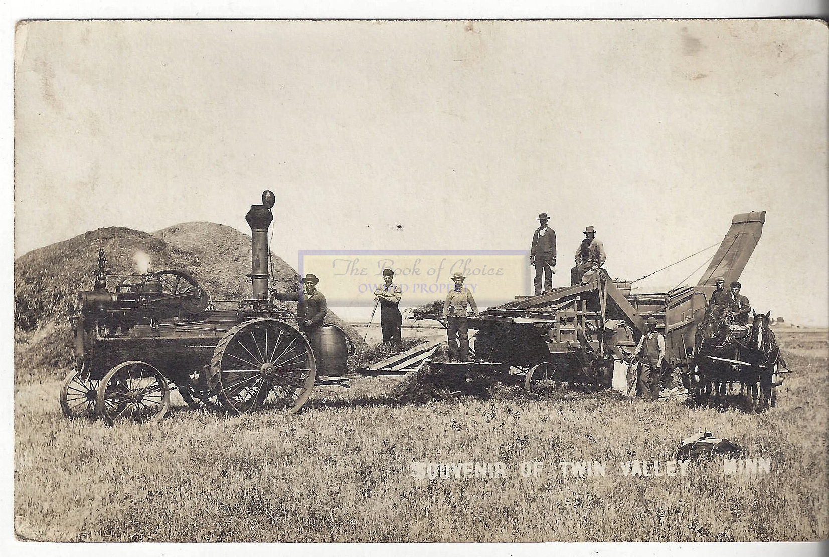 RPPC Twin
                                                Valley MN. 19th c Steel
                                                Wheeled Steam Tractor
                                                and Combine