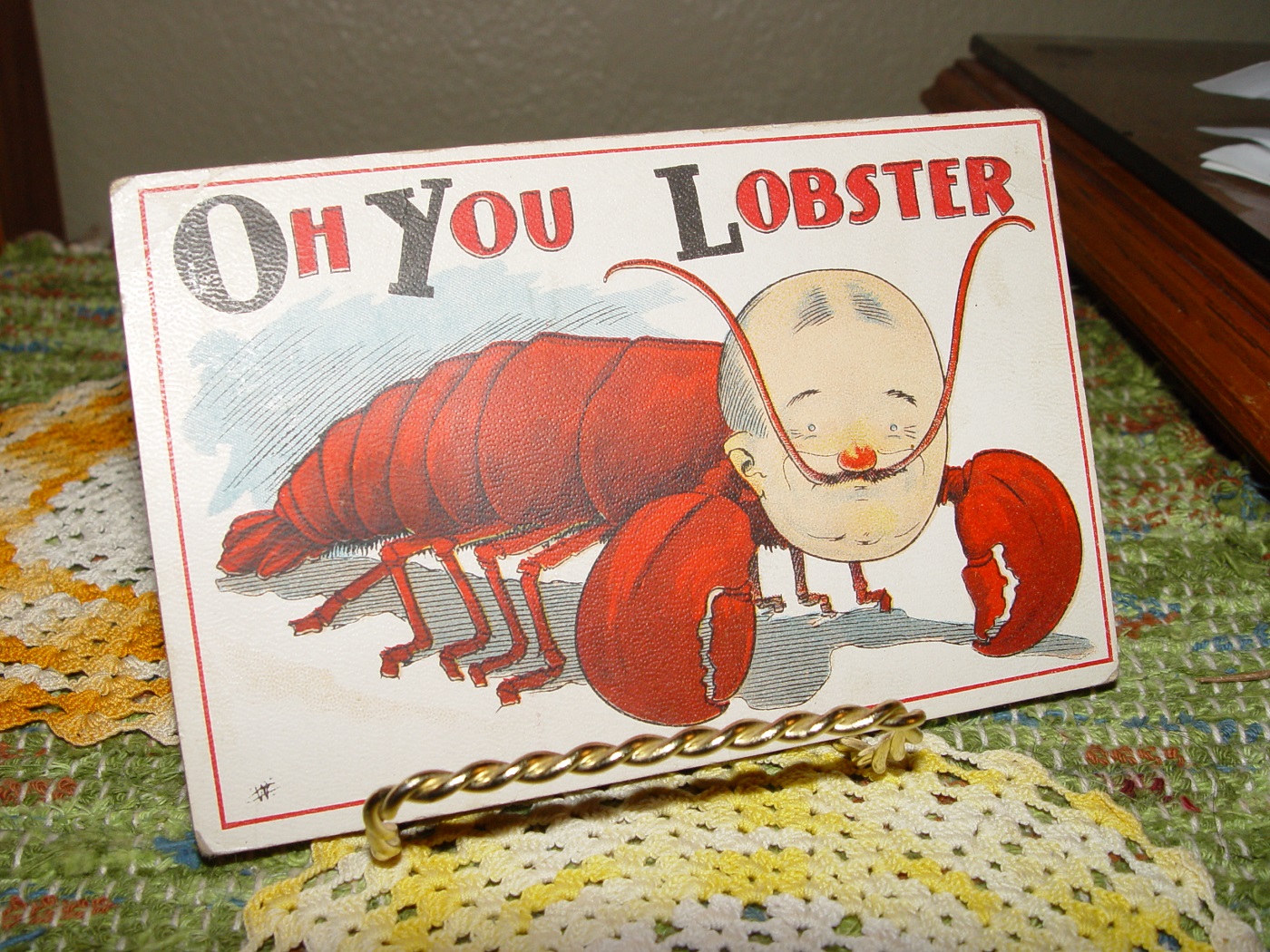 Oh You Lobster,
                                                Vintage 1912
                                                Anthropomorphic Postcard
                                                Artist Signed Series 98