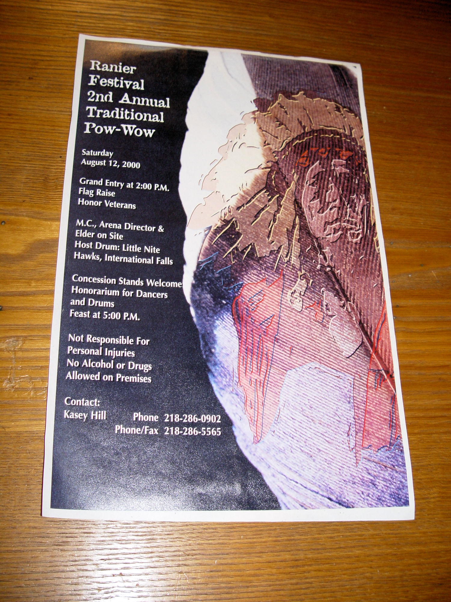 Ranier MN Festival 2nd Annual Traditional Pow-Wow
                Native American Poster