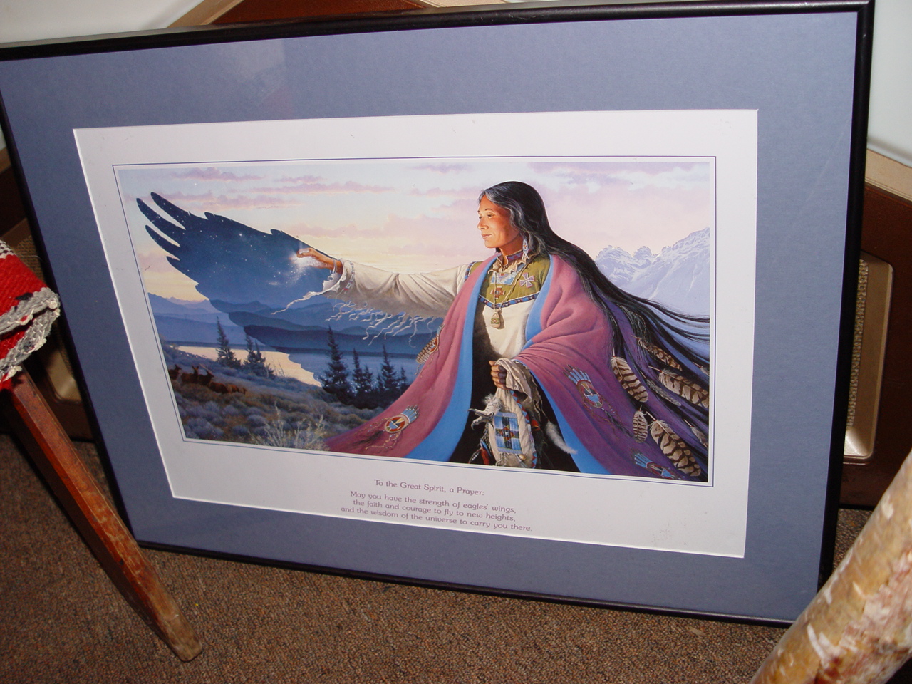 Beautiful Spiritual Native
                                        American Framed Print; To the
                                        Great Spirit, a Prayer