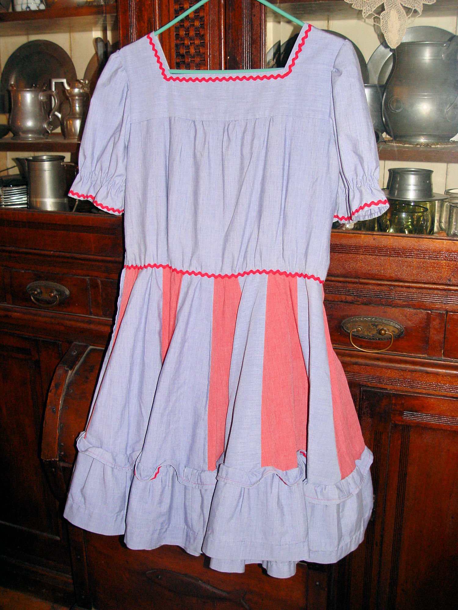 1950s
                        Hostess Cottage Handmade Ric Rac Square Dancing
                        Dress