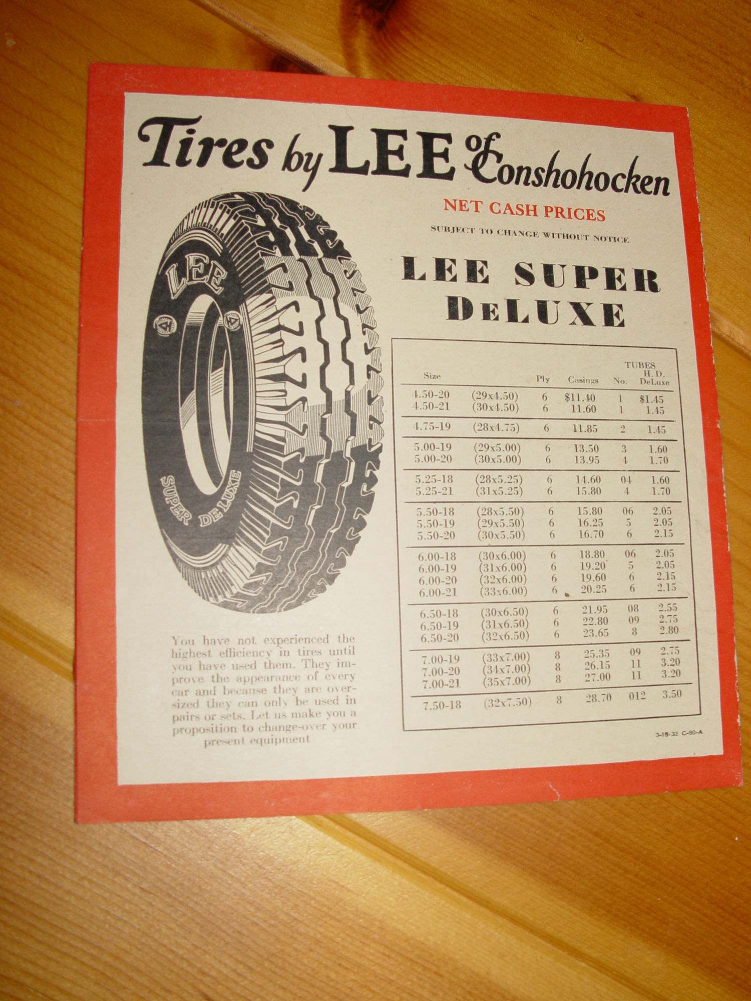 Lee Tire & Rubber Co. 1932 Vintage Pamphlet
                Leeland Balloon, Conshohocken, PA.