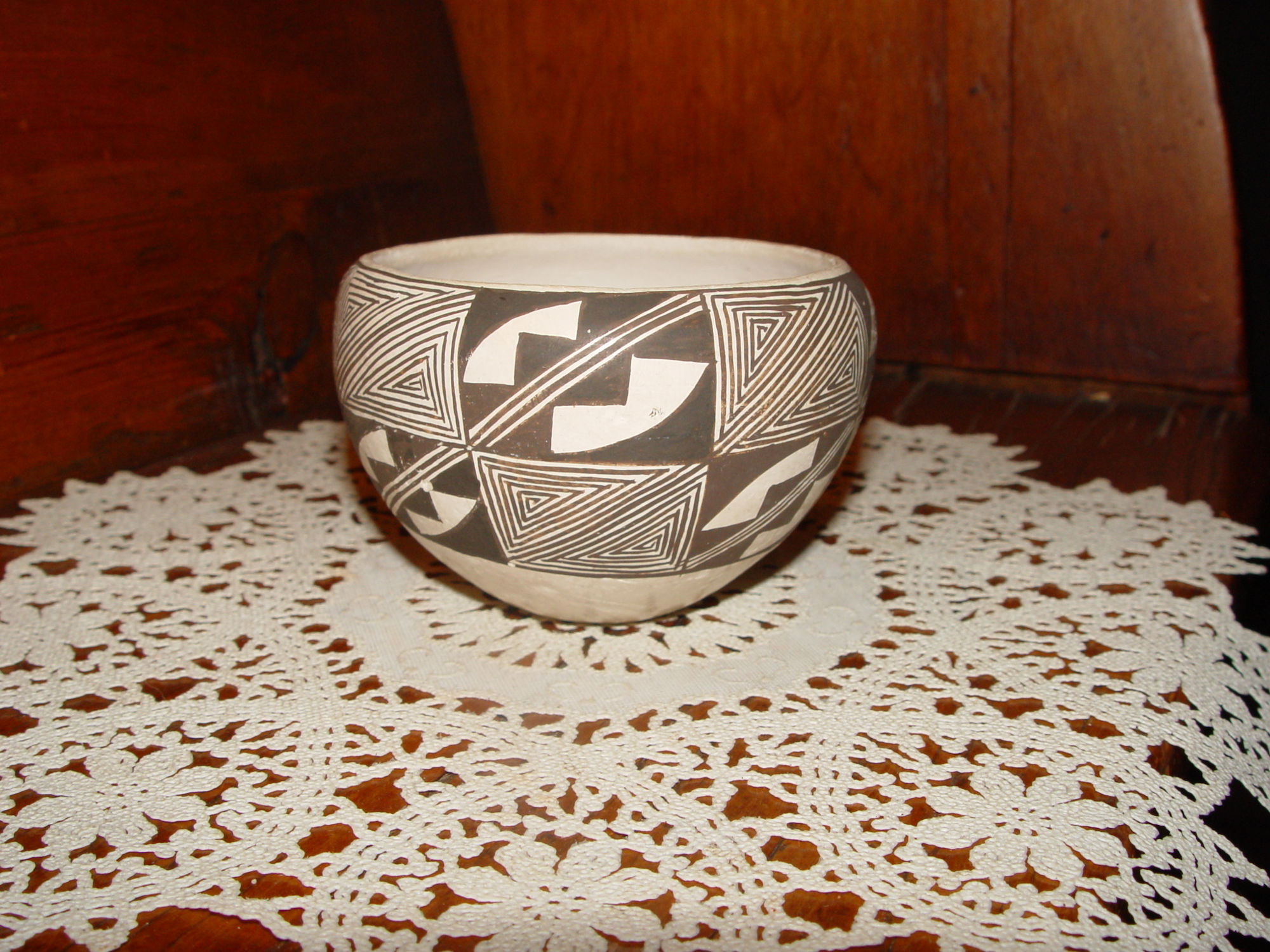 Acoma Pueblo Hand Painted
                                        Polychrome Pottery Bowl