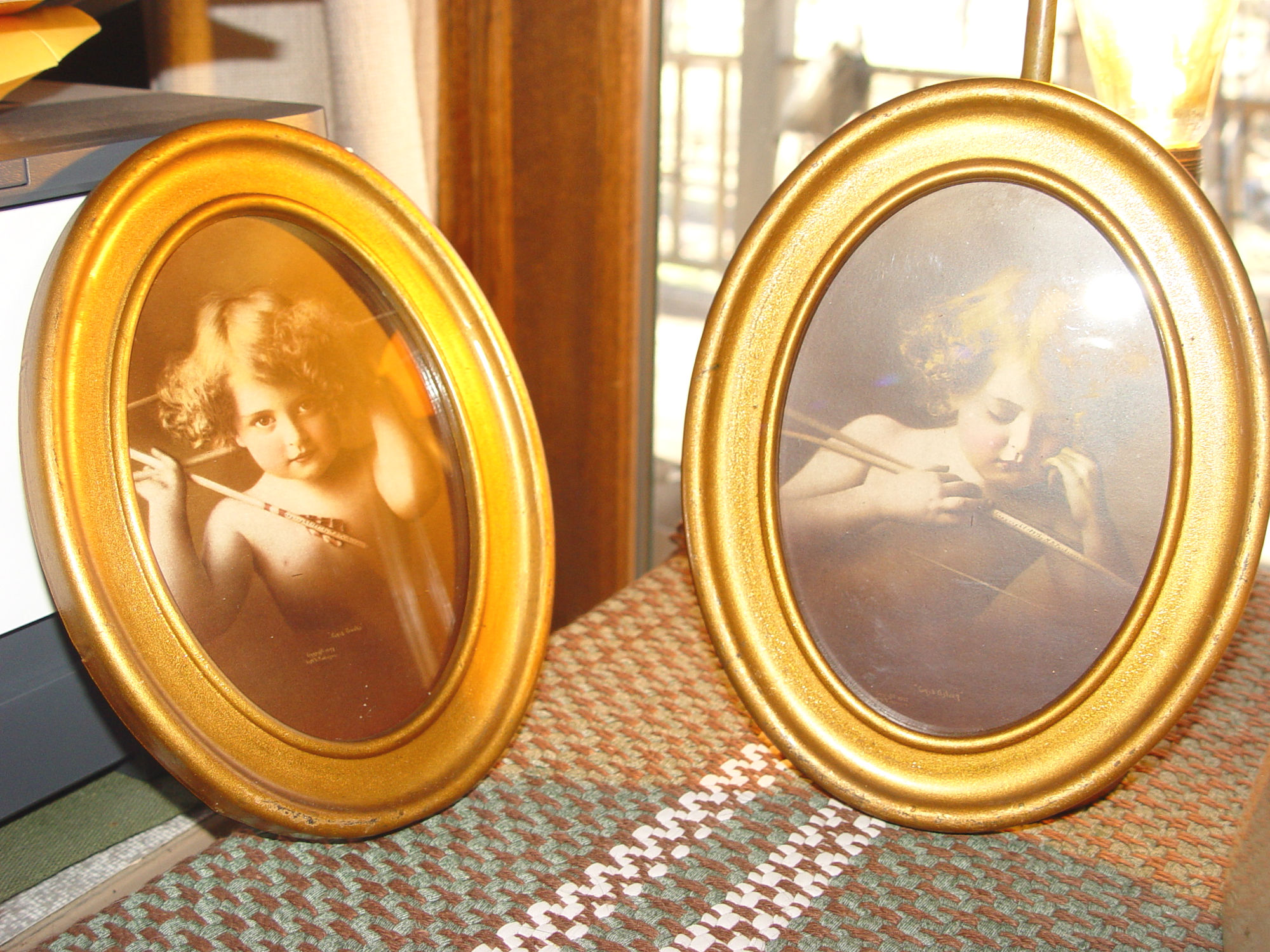 19th c. Sepia Framed Photos
                                        Cupid Asleep - Cupid Awake by
                                        M.B. Parkinson