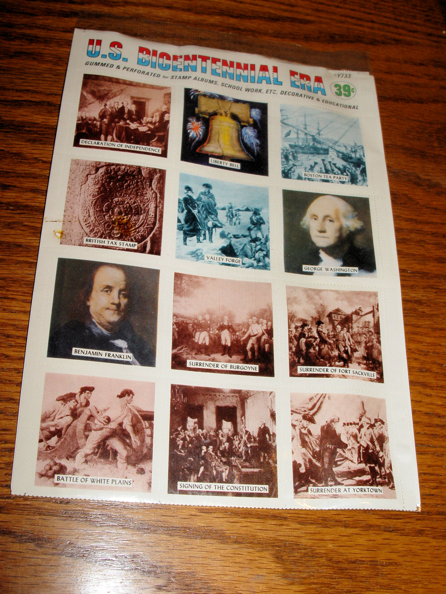 NOS U.S.
                        Bicentennial Era H.E. Harris Patriotic Stickers