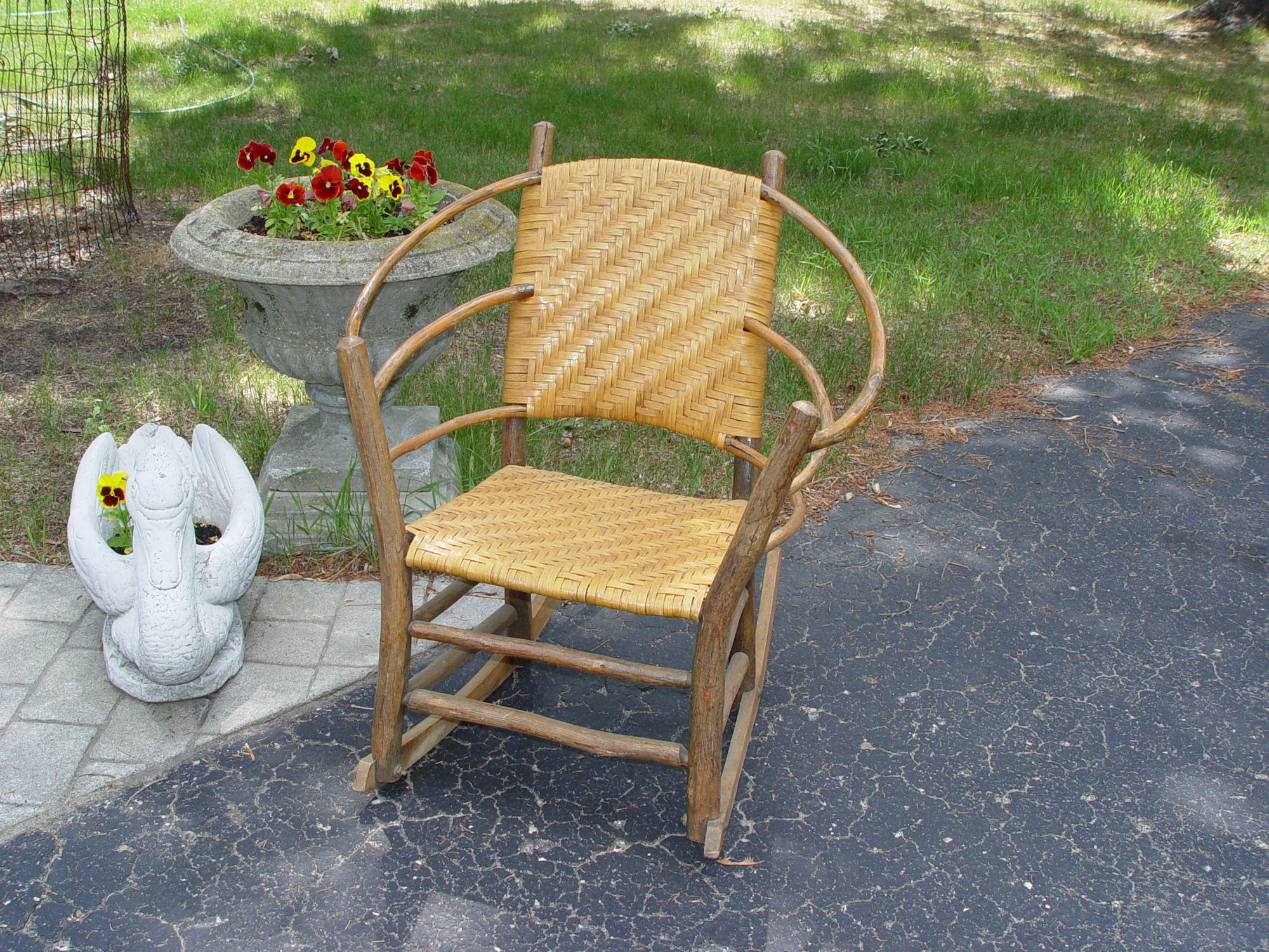 Early Old
                        Hickory 3 Hoop Martinsville Chair Co. Rocker