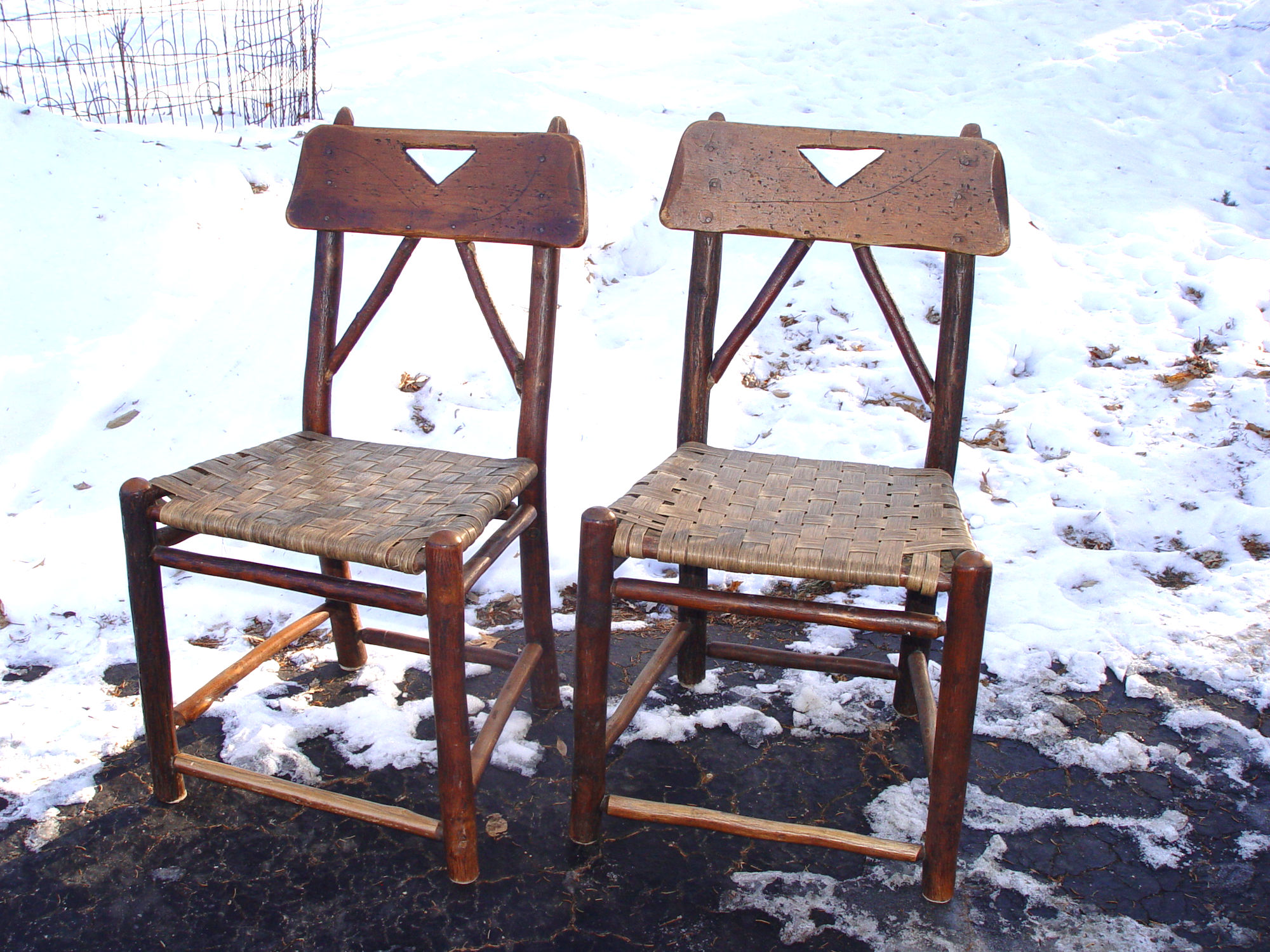 Old Hickory
                        Special Ordered Pair Side Chairs Unique Back