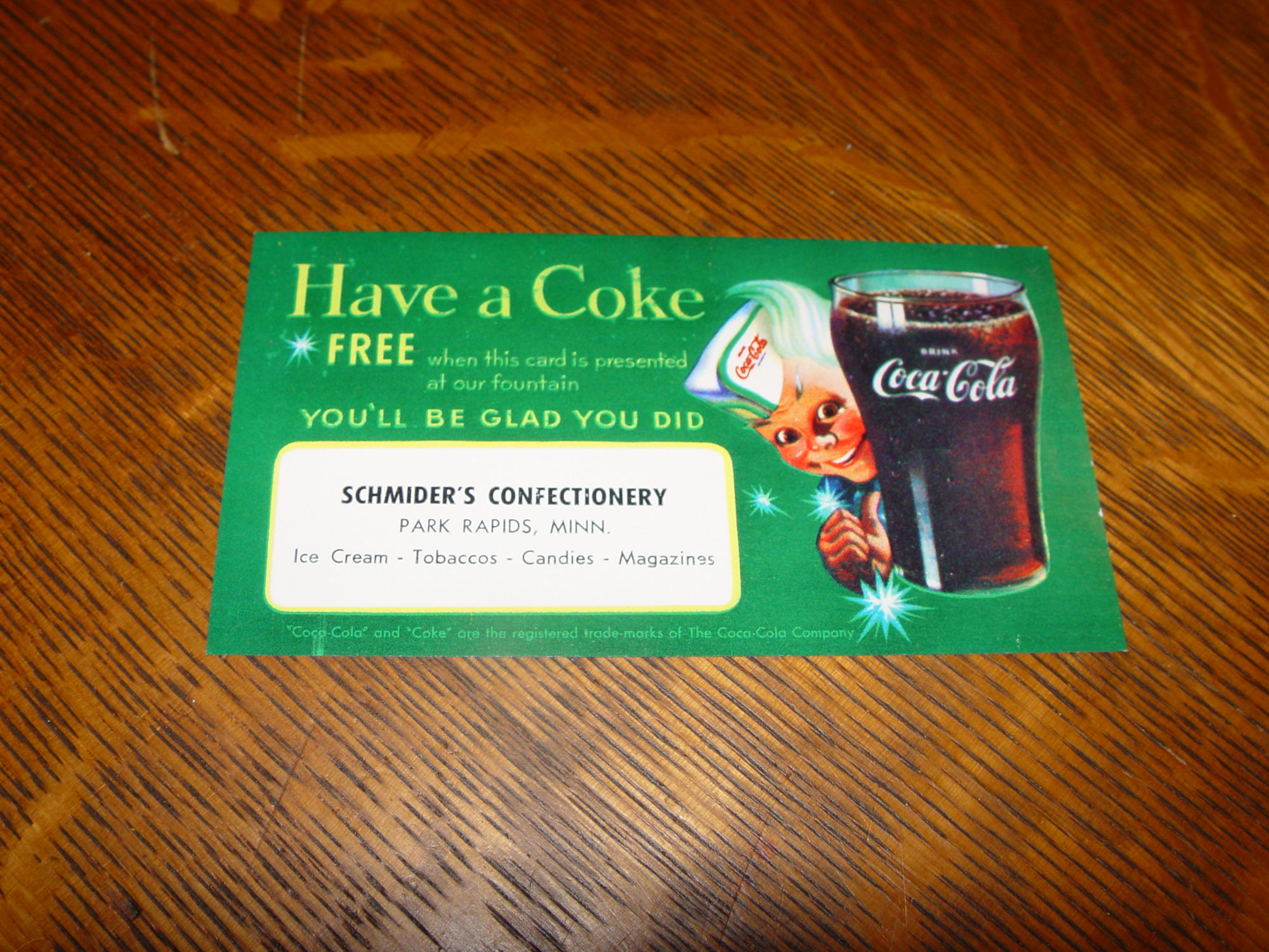 Original Sprite
                        Boy Free Coca Cola - Schmider's Confectionery
                        Park Rapids MN