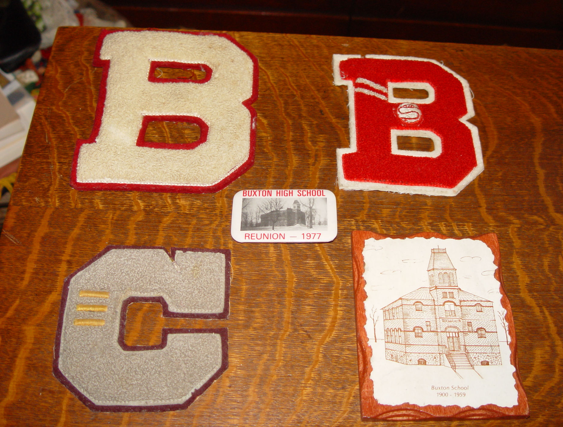Buxton, North Dakota High School 1900 -
                        1959 Sports Varsity letters and Memorabilia