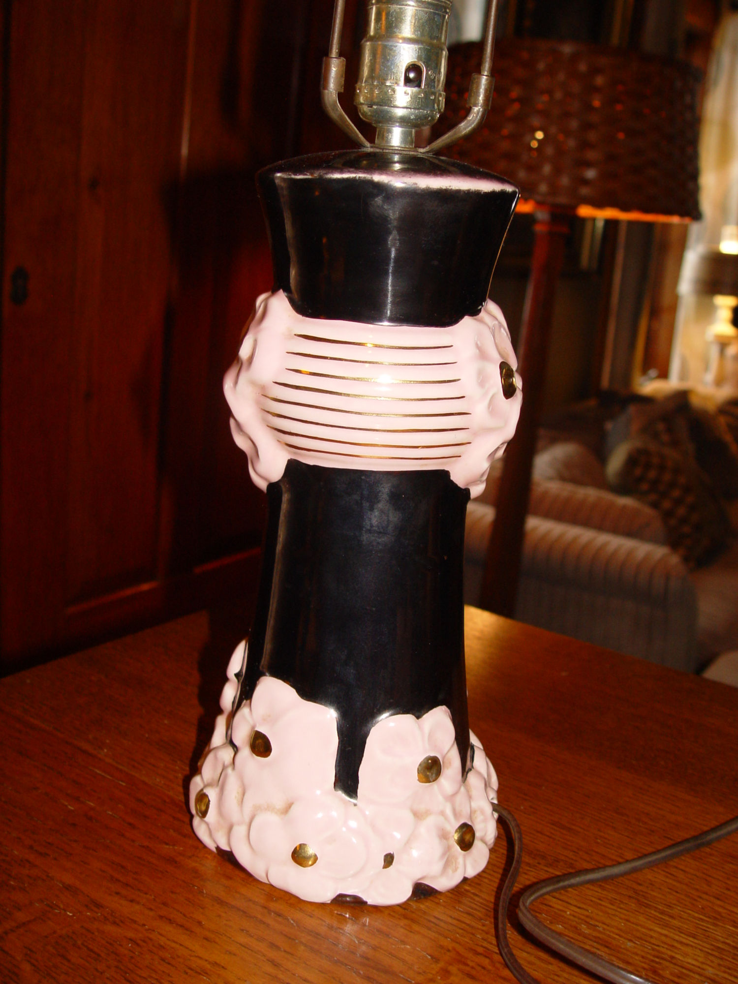 MCM Tropical
                                                        Themed Fifties
                                                        Pink and Black
                                                        Table Lamp