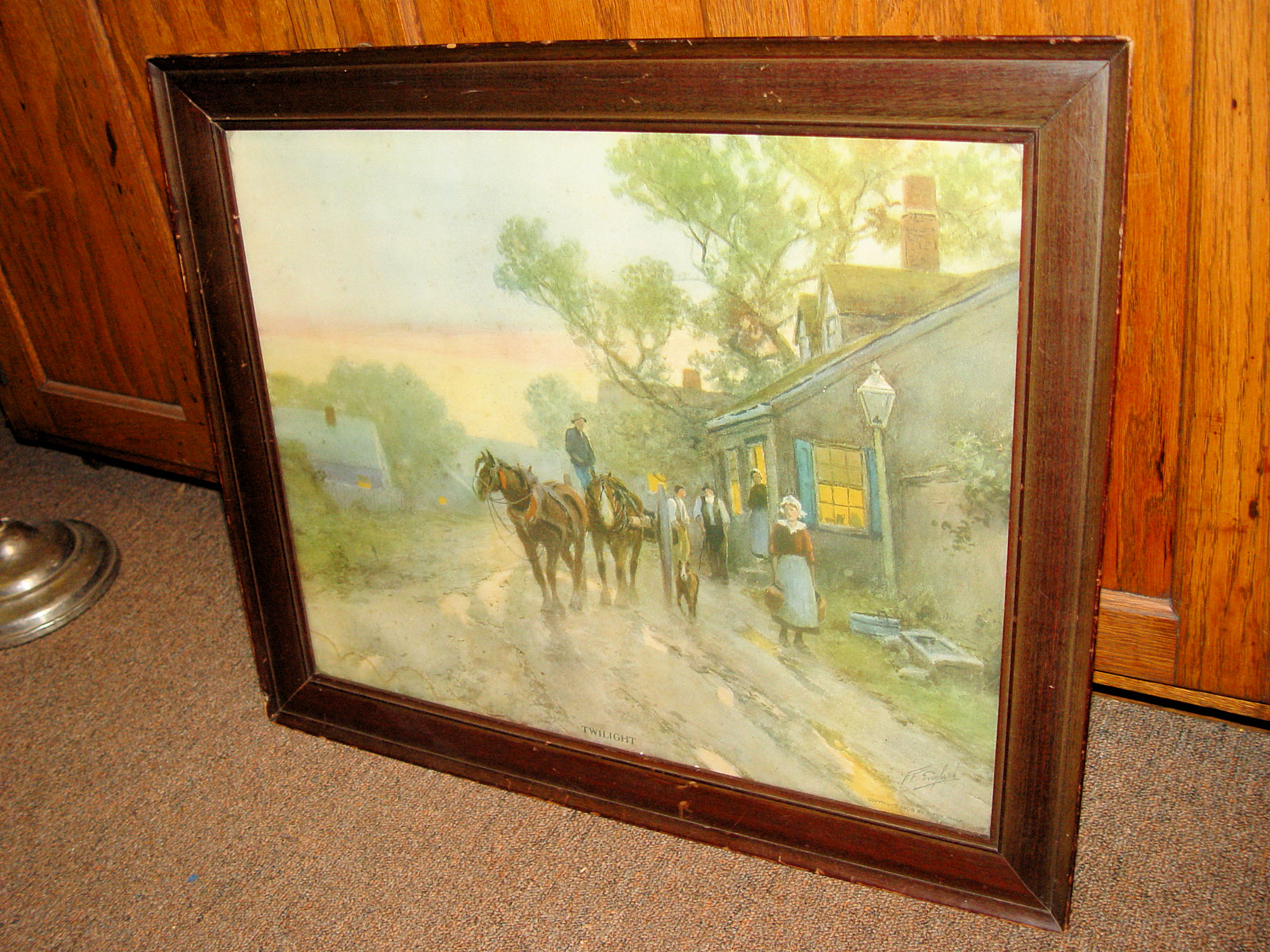 Chromolithograph American
                                        print by FRANK F. ENGLISH
                                        'Twilight' Circa 1908