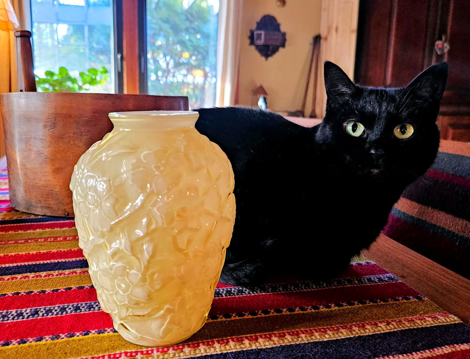 Beautiful Fenton Case Art
                                        Glass Vase, Canary Yellow
                                        Dogwood Pattern