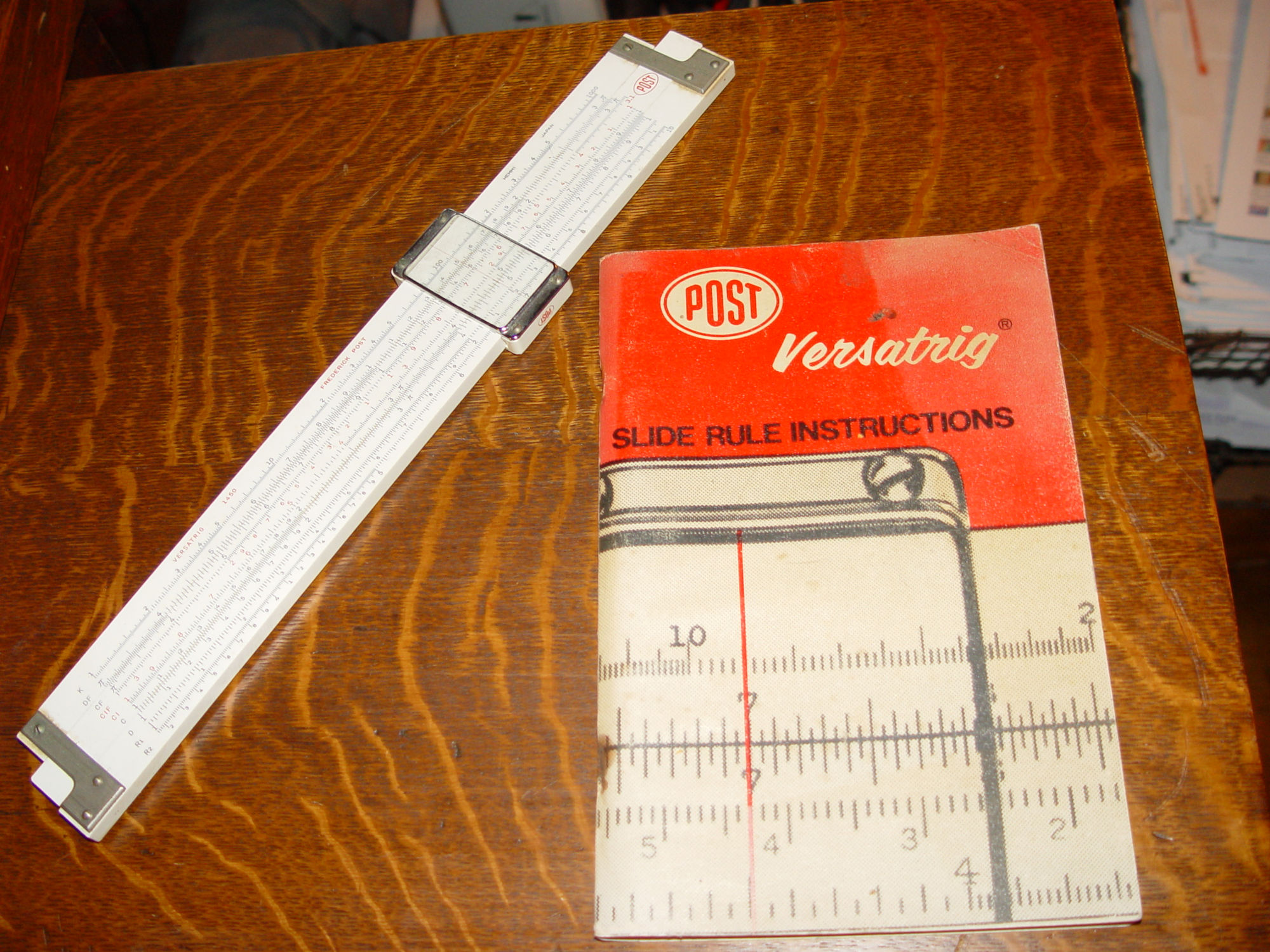 1968 Post
                        Versatrig 12.25 inch Slide Rule and Instruction
                        Manual