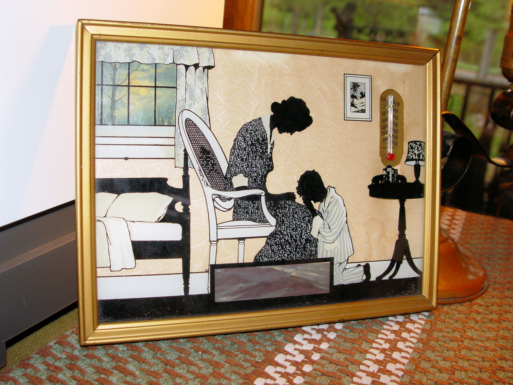 Bedtime PRAYERS with Mom
                                        Framed Reverse Painted
                                        Silhouette w/ Thermometer