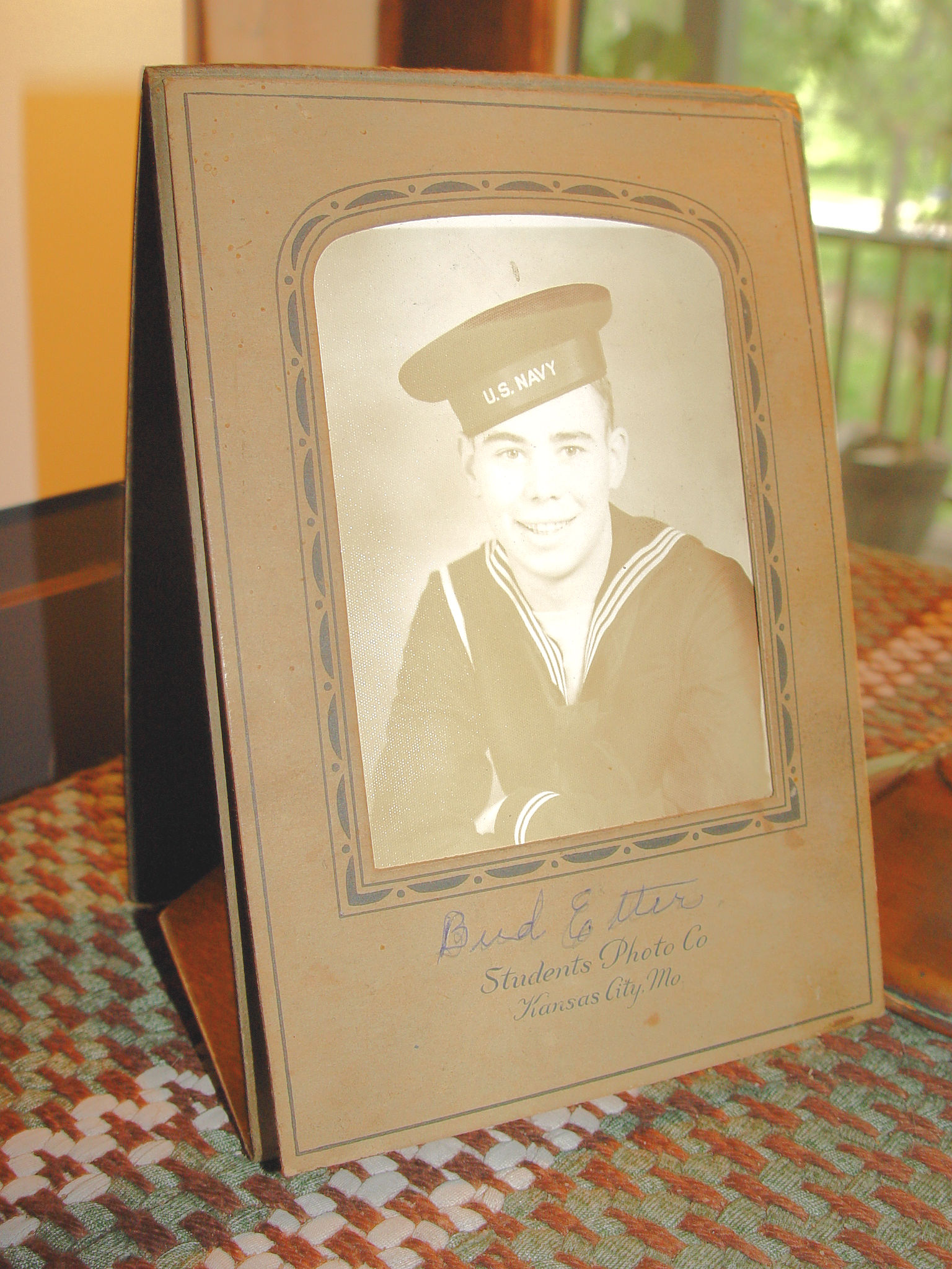 Bud Etter US
                        Navy Photo WW2 Kansas City MO. Sailor Uniform