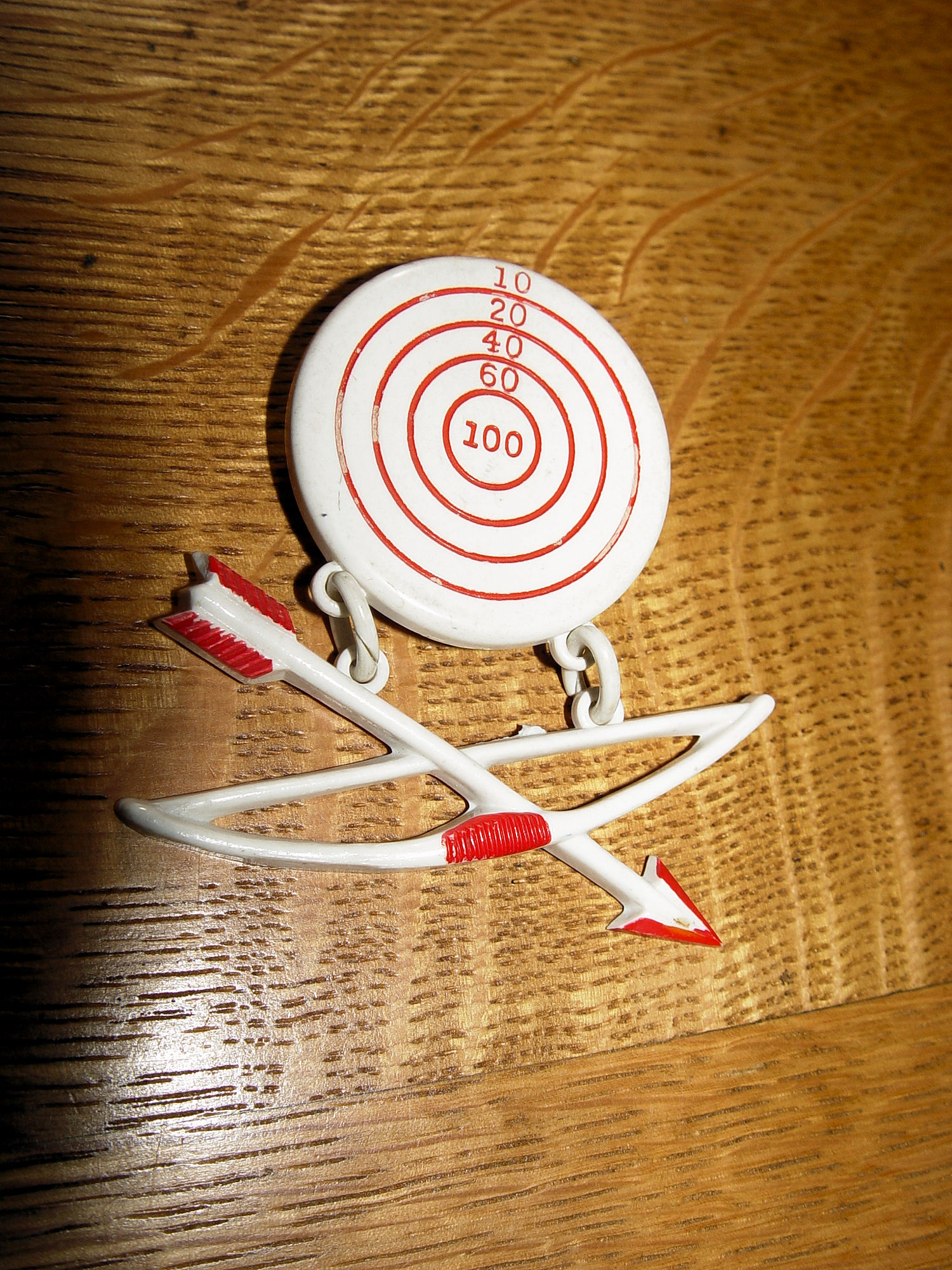 Vintage Target
                        Archery, Bow and Arrow Brooch Pin