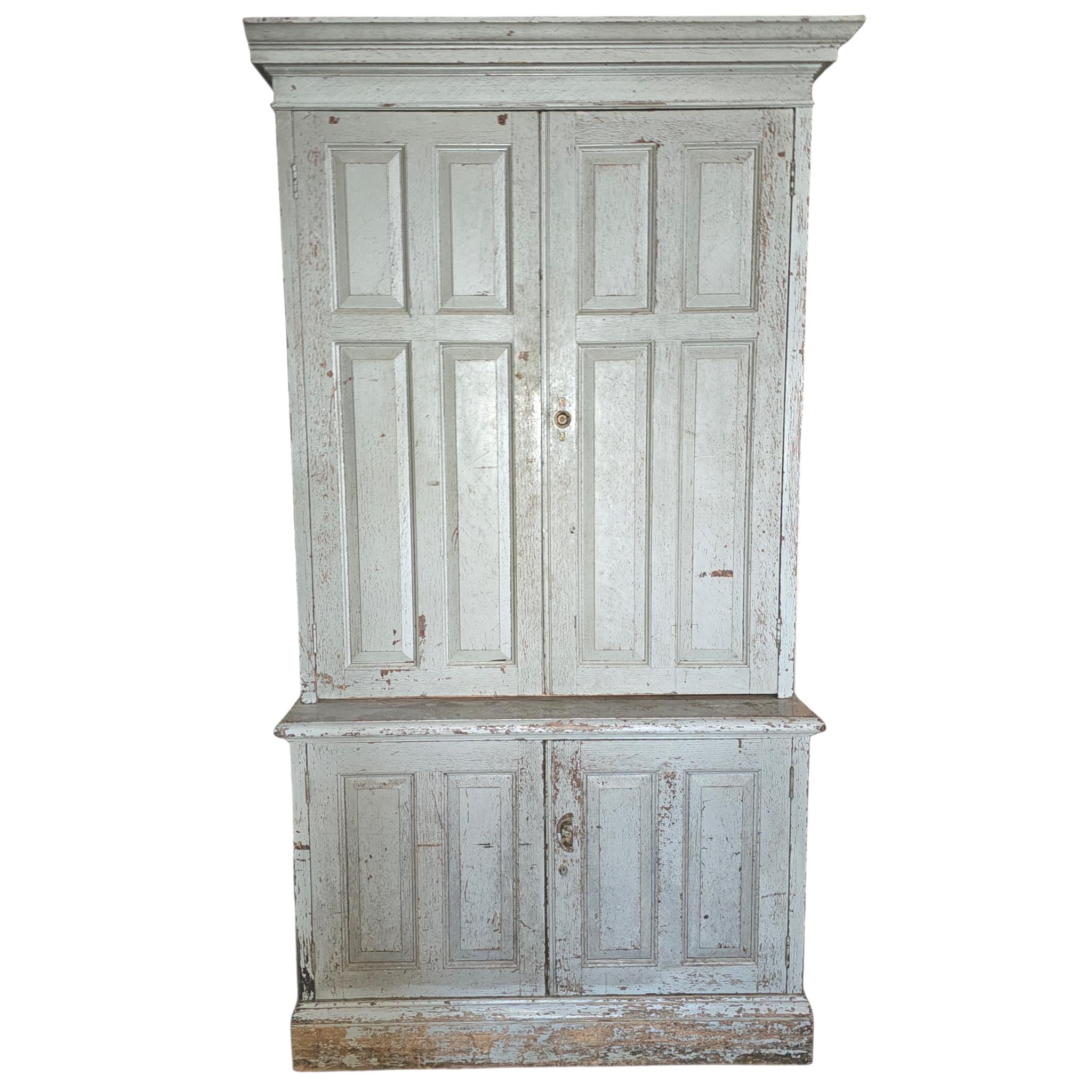 Original Paint,
                        19th c. Scandinavian Raised Panel Office
                        Cabinet