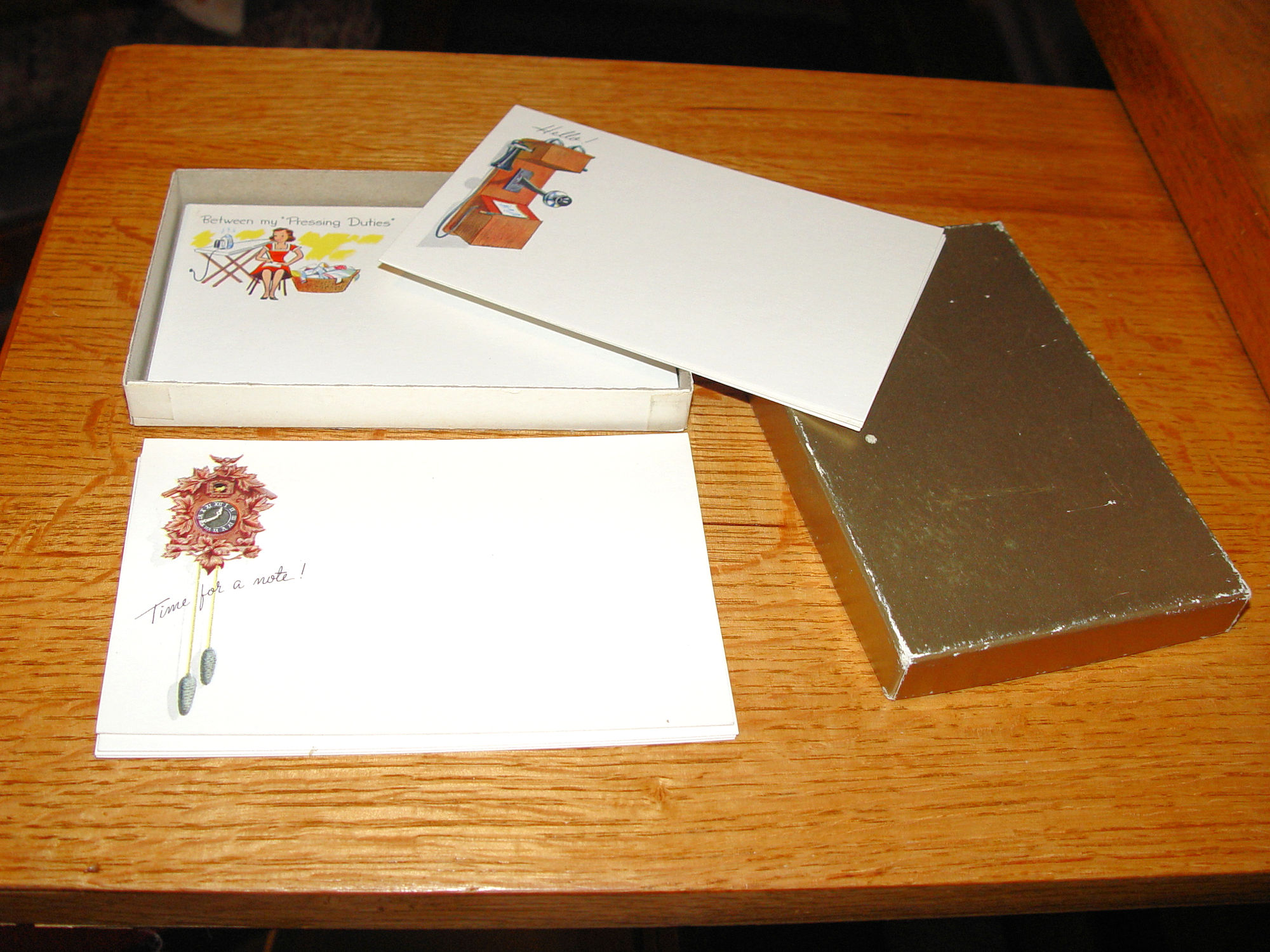 1950’s Vintage Boxed Set of 16 ‘Post A Note’
                Cartoon Housewives Postcards