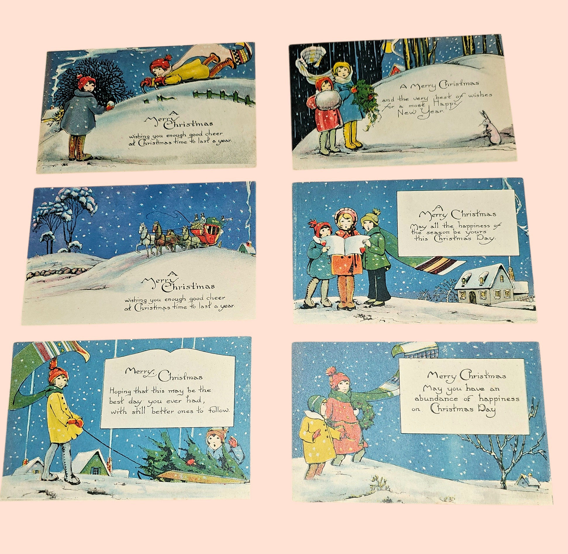 Mid‑Century
                                                Christmas Postcards –
                                                Children in Snow Series
                                                Set 1178