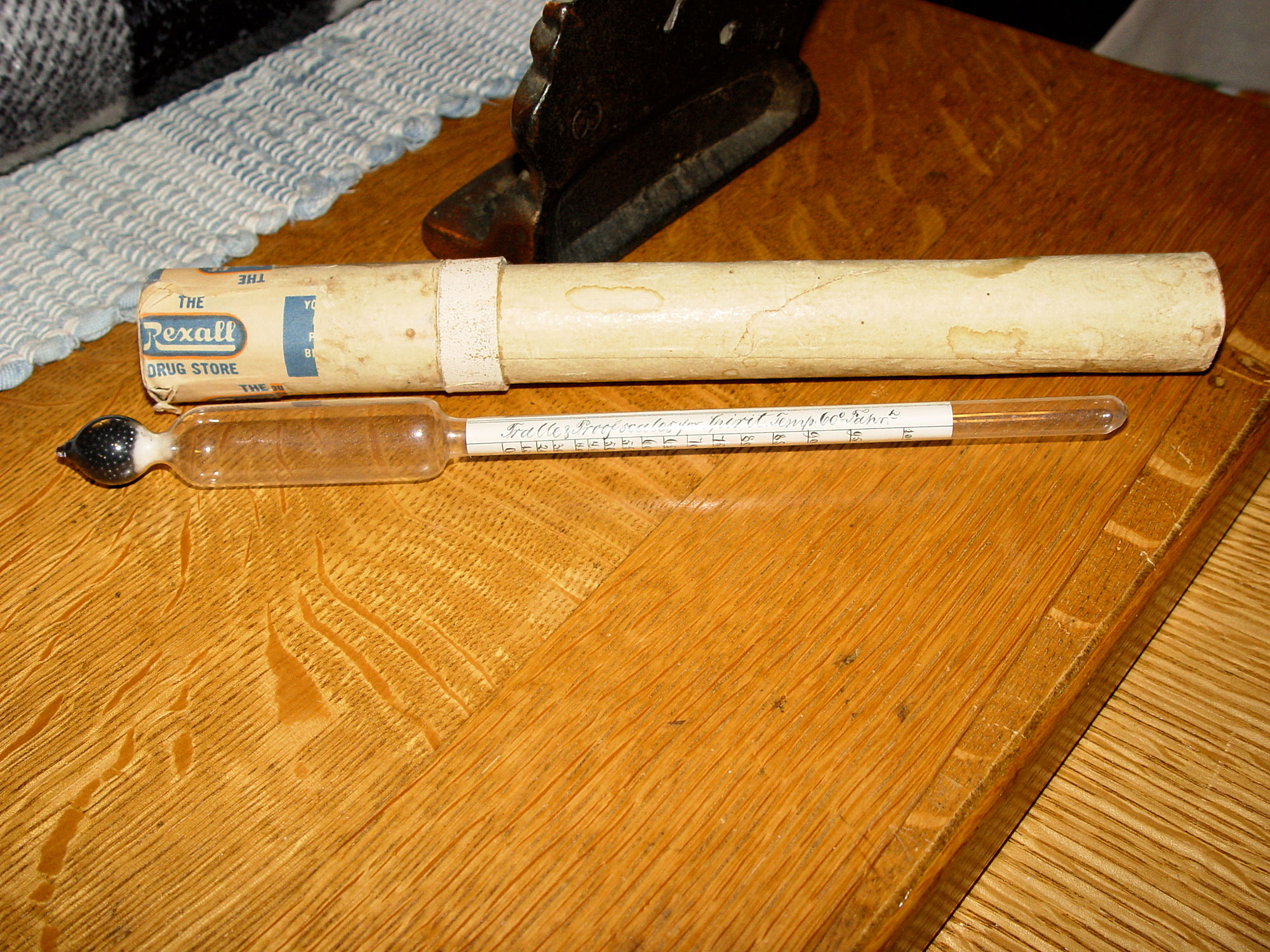 Rexall Vintage
Spirit Hydrometer - Proof and Tralle Alcohol
Content Measure