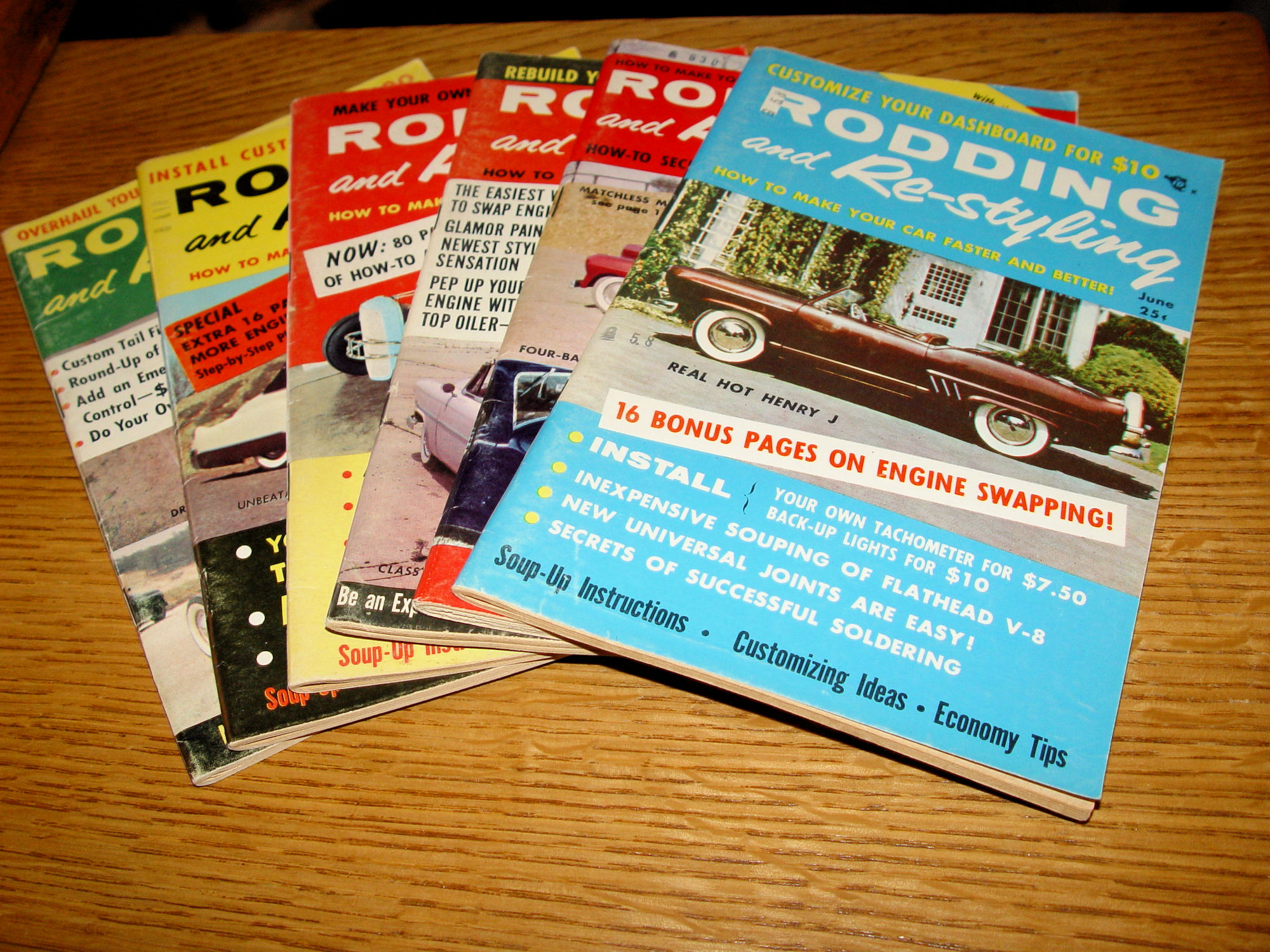 6 Editions of
                                Rodding and Re-styling 1950s - Hot Rods,
                                Classic Cars, Customizing