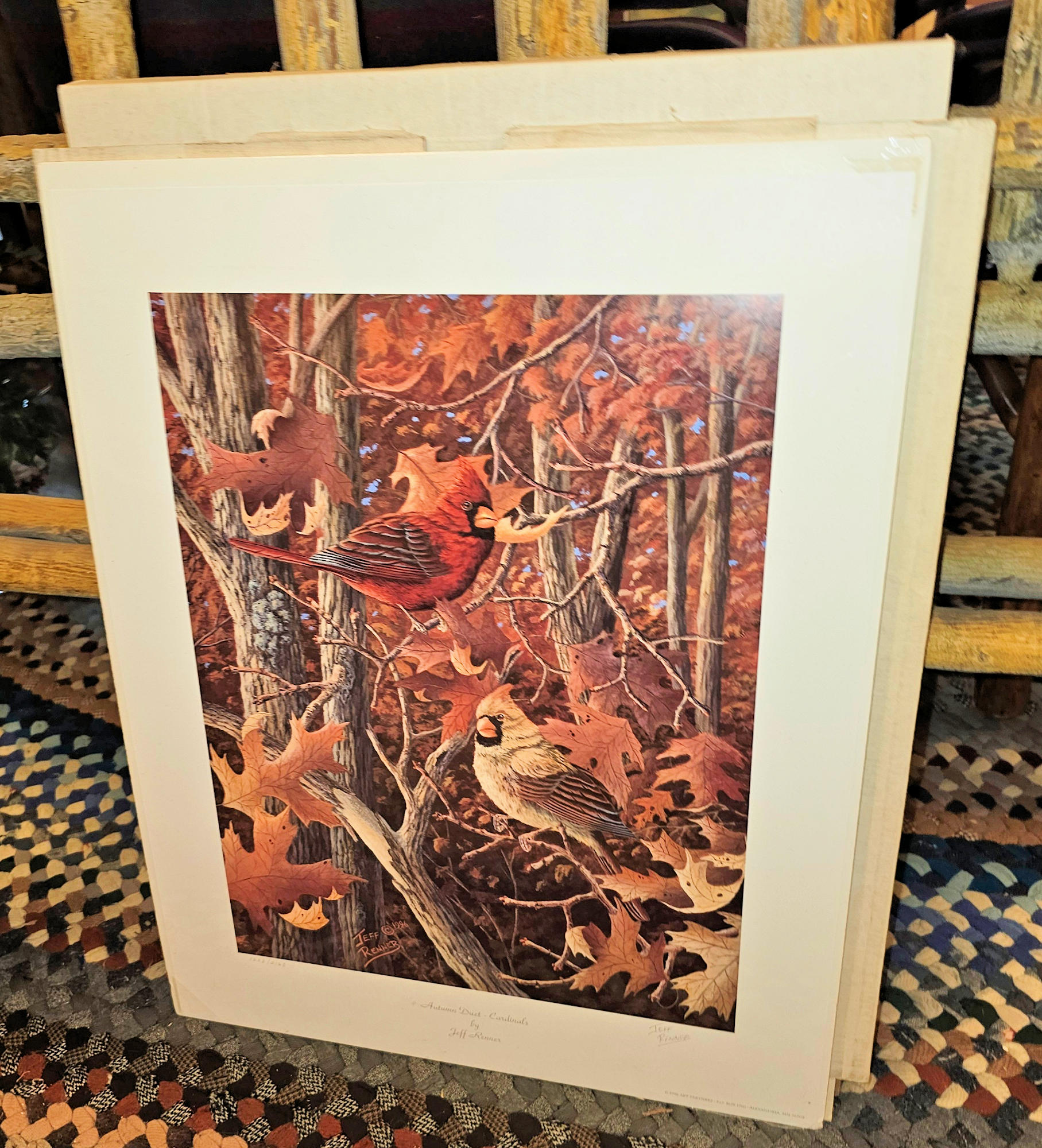 Jeff Renner �Autumn Duet �
                                        Cardinals� 1996 Limited Edition
                                        Wildlife Print Signed &
                                        Numbered
