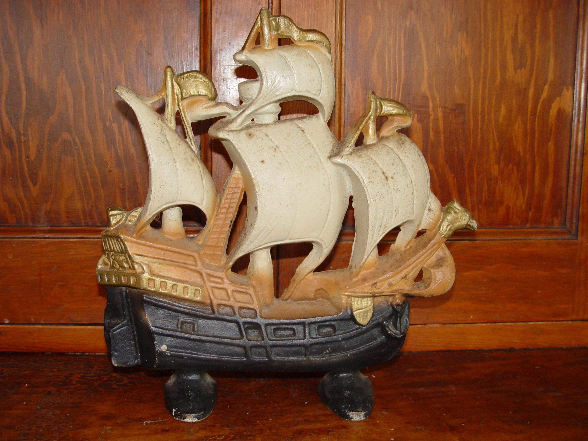 Galleon
                        Sailing Ship Cast Iron Doorstop, Nautical Theme