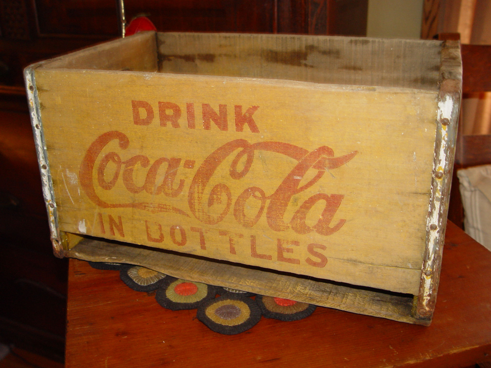 Vintage Scarce
                        Drink Coca-Cola Soda Bottle Wooden Crate