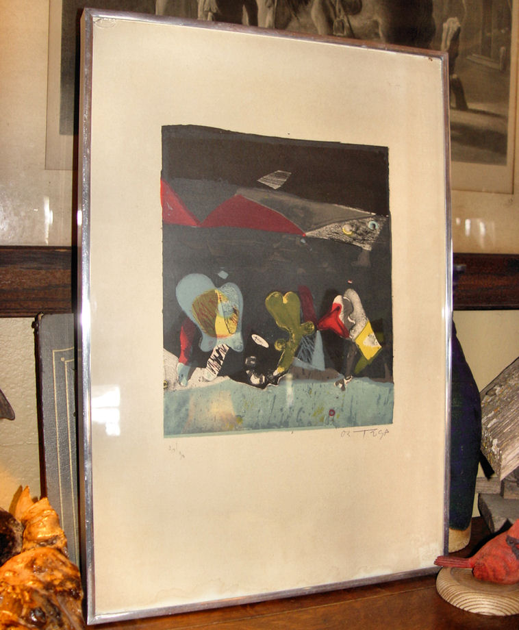 Mid 20th c Framed Jos
                                        Garca Ortega Abstract Limited
                                        Edition